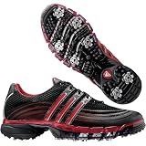 adidas Powerband Sport Golf Shoe (Black/Silver/Deep Red)