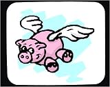 Decorated Mouse Pad with Wildlife, flying, Animals, pink, sky, wings, pig