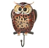 Owl Hook Decor Leash Key Rack Metal Hook