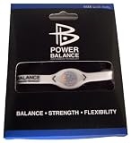 Power Balance - Bracelet Blanc - Ecriture Noir - Taille L (20,5cm) - Vendu Dans Sa Boite