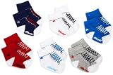 Little Me Baby-Boys Newborn Flat Knit 6 Pack Lace Up Sneaker Socks