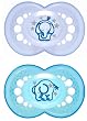 MAM 703911 - Night Latex 16+, Schnuller, für Jungen, Doppelpack, farblich sortiert - BPA frei