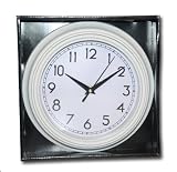 Shabby Chic White Round Wall Clock 22cm - Same Day Posting if ordered by 12 Noon Weekdays Only.
