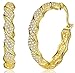 Diamond Hoop Earrings 18k Gold Plated Womens Roseate Noble Jewelry