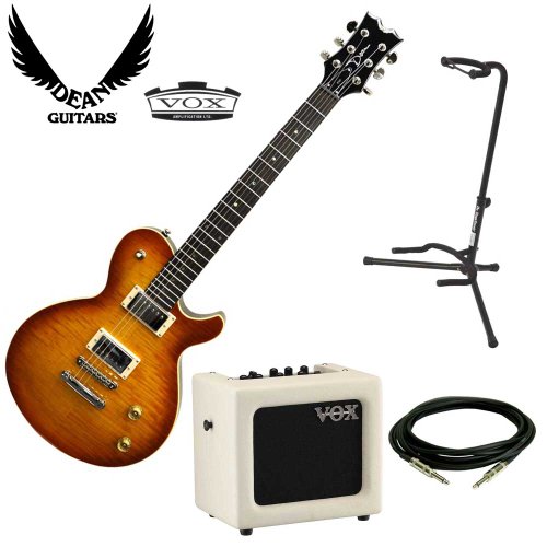 Dean EVO Special Amber-Sunburst with Vox Mini 3 Amplifier, Cable & Guitar Stand