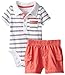 Calvin Klein Baby-Boys Newborn Stripes Polo Bodysuit with Cargo Shorts