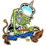 Helmet Metal Head Monster Sticker