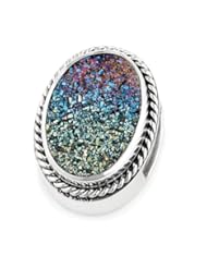 Bonn Bons By Lori Bonn "Sugar Mama" Sterling Silver Ombre Drusy Slide Charm for Charm Bracelets