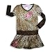 Lipstik - Girls Long Sleeve Leopard Print Dress, Brown, Cream