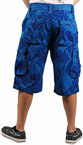 MO7 Men's Tonal Foilage Belted Cargo Short