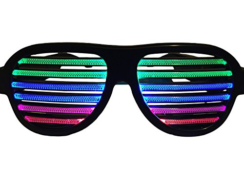 WDCS LED musical shades Sound & Music Active LED Party Glasses with USB Charger. Best for Cloubbing, EDM, Rave, Disco, Dubstep Party