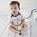 Baby Aspen, Little Slugger Baseball Themed 3 Piece Layette Set, Blue, 0-6 Months