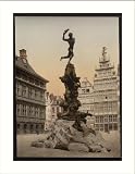 Brabo monument Antwerp Belgium, c. 1890s, (L) Library Image