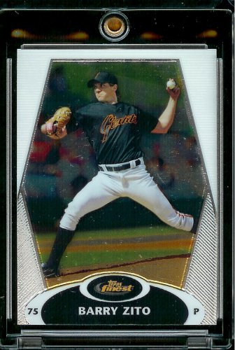 2008 Topps Finest # 72 Barry Zito - San Francisco Giants - Premium Baseball Card in Protective Screw Down Display