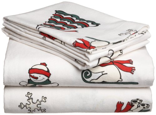 Pike Street 135-Gram Printed Flannel Twin Sheet Set, Baby Bear