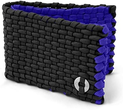 ParaWallets Men's Survival Paracord Wallet W/ Fire Starter OS Black/Electric