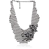 Leslie Danzis Gunmetal Mesh Beaded Necklace 18