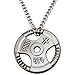 Men's Antique Finish Grip Plate Necklace-Phil.4:13