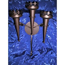 GOTHIC WROUGHT IRON RENAISSANCE CASTLE WALL DECOR HEAVY DUTY HANDCRAFTED SCONCE LARGE PILLAR CANDLE HOLDER