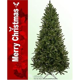 7.5' Lited Artificial Christmas Pine Tree