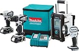 Makita LCT400W 18-Volt Compact Lithium-Ion Cordless 4-Piece Combo Kit