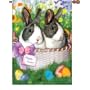 Easter Bunnies in Basket Decorative House Flag