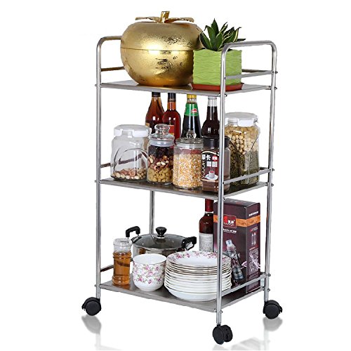 EPGLife 3 Tier Stainless Steel Microwave Cart Stand Multifunctional