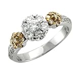 18k Gold White and Chocolate Brown Diamond Anniversary Ring Band, Size 7 (GH, SI, 0.94 carat)