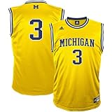 adidas Michigan Wolverines #3 Maize Replica Basketball Jersey