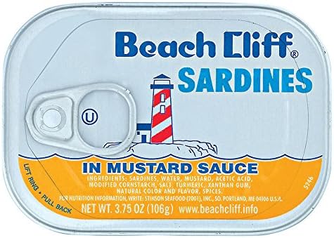 Beach Cliff Sardines in Mustard Sauce, 3.75 oz Can (Pack of 24)