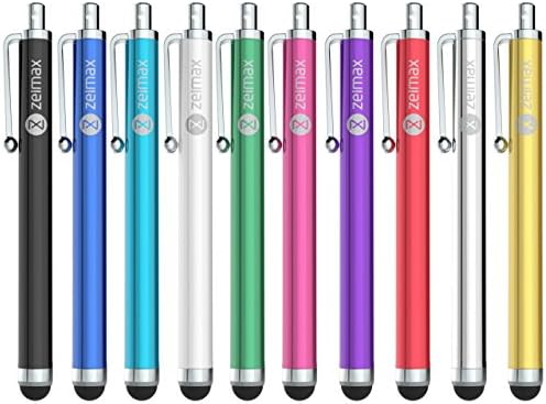 Zeimax 10 Pcs Stylus Set Aqua Blue/Blacck/Red/Pink/Purplee/ White/Yellow/Blue/Silver/Greeen / Stylus Universal Touch Screen Capacitive Penss