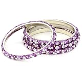 Chamak by priya kakkar 4 Purple Bangles Decorated w