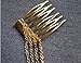 Womdee(TM) Vintage Gothic Style New Ladies Metal Chain Fringe Tassel Hair Comb Cuff Head Hair Band-Gold With Womdee Accessory