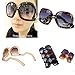 Xinhuaya Women Oversized Sunglasses Square Frame Bent Leg Shades Eyeglasses Goggles