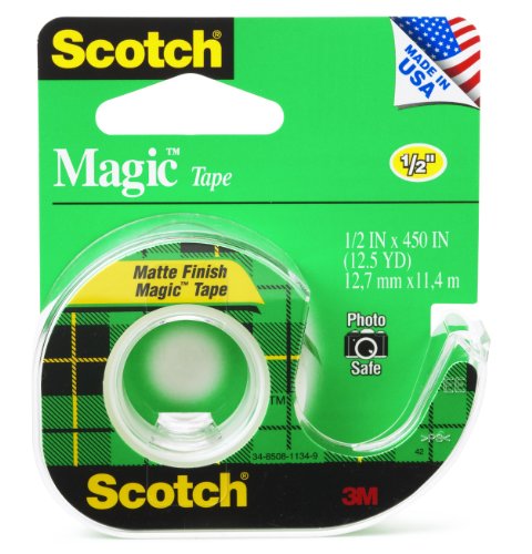 Scotch Magic Tape, 1/2 x 450 Inches, 12 Rolls (104)