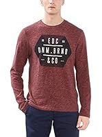 edc by ESPRIT Camiseta Manga Larga (Rojo)