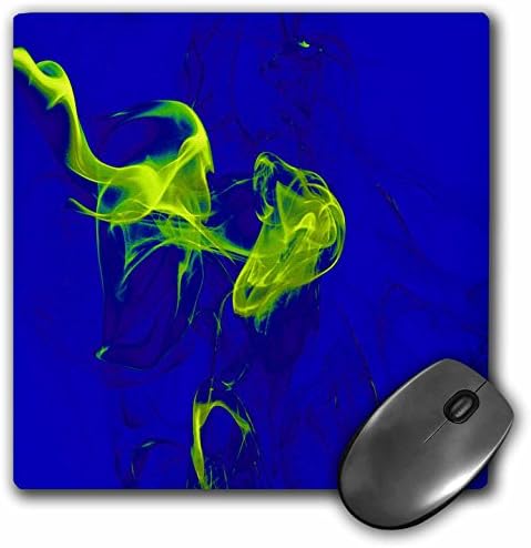 Yves Creations Smoke Effects - Yellow Green Smokey Blue Silhouette - MousePad (mp_15499_1)