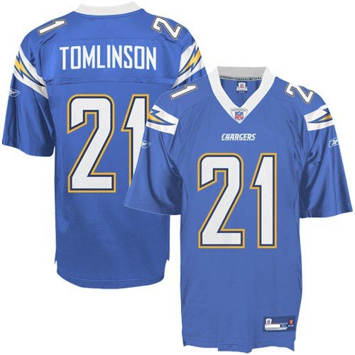 Reebok NFL Equipment San Diego Chargers #21 LaDainian Tomlinson Electric Blue Alternate Replica Football Jersey