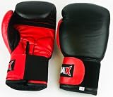 Starlite (Max) Black & Red Leather Training and Fighting Boxing and Kickboxing Gloves Available in 10oz, 12oz, 14oz, 16oz