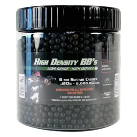 SoftAir 5,000 ct. Jar Hight Density Black Airsoft BBs (6m, 0.20g)