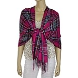 Pashmina Elegant Plaid Print Pink Fashion Scarf Pashmina Elegant Plaid Print Pink Fashion Scarf