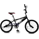 Jago FRBMX01 BMX Bike bicycle with 360� black frame, 4 stunt pegs, front rear V-type brakes, 20'' wheels and 36 steel spikes per wheelby Jago