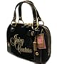 Juicy Couture Velour Rose Flower Daphne Satchel Bag Purse Black