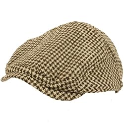 New Houndstooth Weave Ivy Driving Golf Cap Hat * Brown * Medium / Large