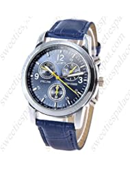 (TOGEX) Fashion Round Case Quartz Analog Watch Wristwatch Timepiece with PU Leather Band for Men Women WUS-228353
