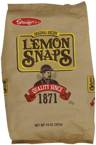 STAUFFERS Lemon SNAPS Cookies - 14oz Bag - Lemon Flavored Cookies with No High Fructose Corn Syrup, Artificial Flavors or Colors