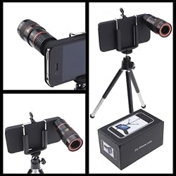 8x Optical Zoom Telescope Extended 30x70mm Lens For Apple iPhone 4 4G, Black