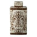 Decorative Ceramic Stoneware Jar with Lid - Brown/Gray