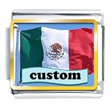 Flag Of Mexico Custom Italian Charms Bracelet Link