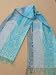JAMAWAR SHAWL IN PLAID WITH PAISLIES- CARRIBEAN BLUE